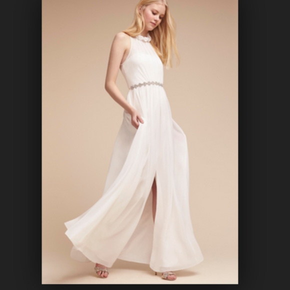 BHLDN Dresses & Skirts - NWOT BHLDN Hitherto chiffon Camila dress white